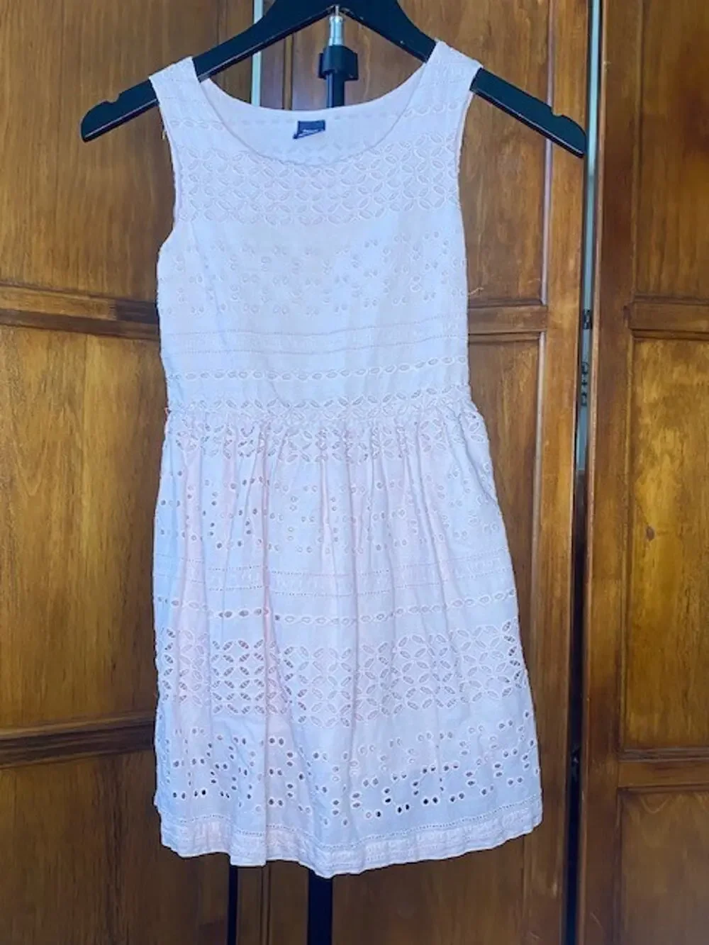 Gap Kids Girls Eyelet Dress Pink Cameo Sleeveless Cotton Size S 6-7 Regular